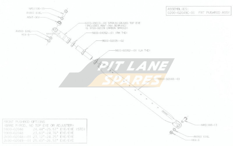 FRONT PUSHROD ASSEMBLY